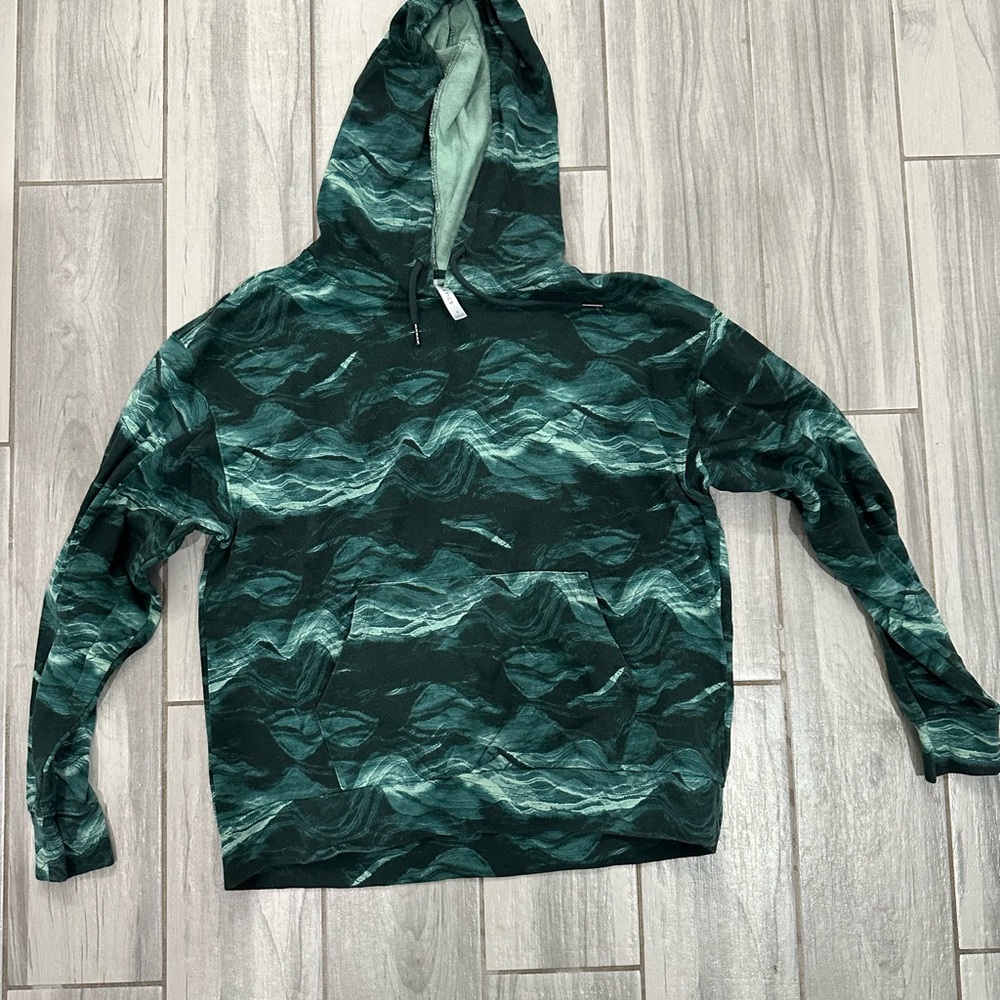 Fabletics Green Patterned Hoodie Jacket